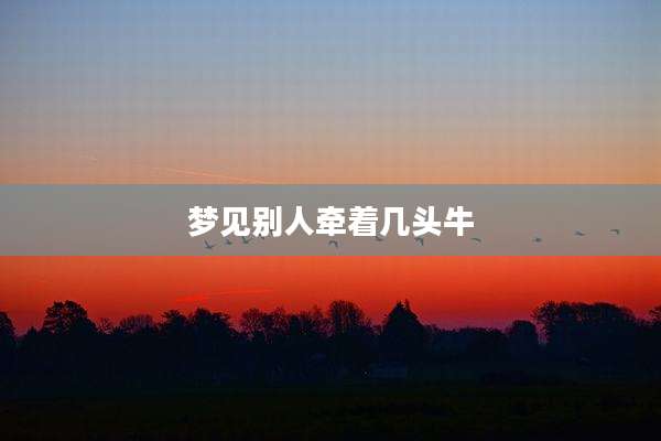 梦见别人牵着几头牛