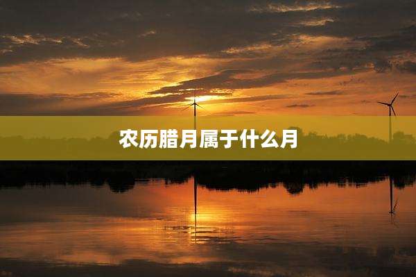 农历腊月属于什么月