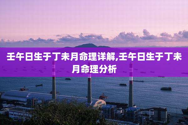 壬午日生于丁未月命理详解,壬午日生于丁未月命理分析