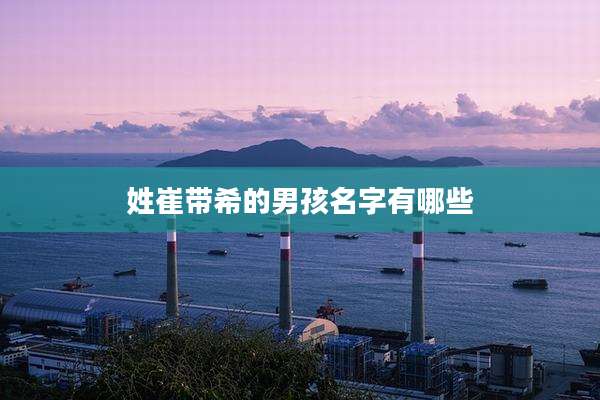 姓崔带希的男孩名字有哪些
