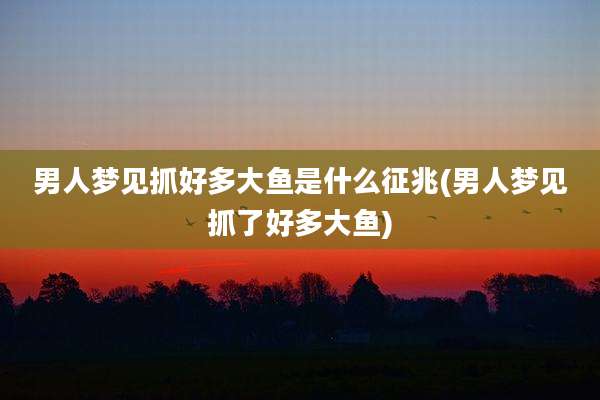 男人梦见抓好多大鱼是什么征兆(男人梦见抓了好多大鱼)