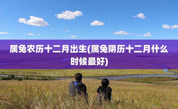 属兔农历十二月出生(属兔阴历十二月什么时候最好)