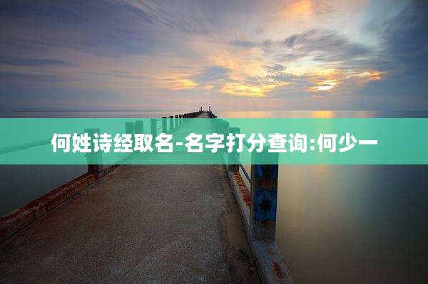 何姓诗经取名-名字打分查询:何少一