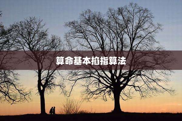 算命基本掐指算法
