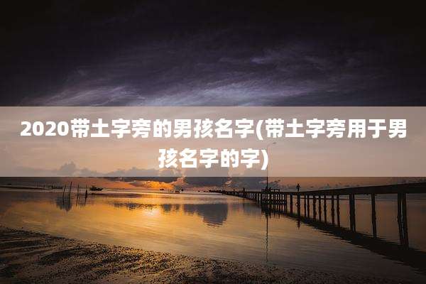 2020带土字旁的男孩名字(带土字旁用于男孩名字的字)
