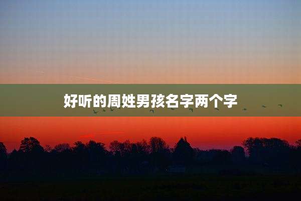 好听的周姓男孩名字两个字