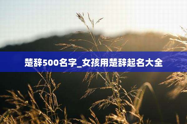 楚辞500名字_女孩用楚辞起名大全