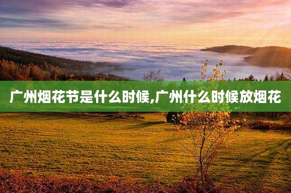 广州烟花节是什么时候,广州什么时候放烟花