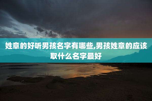 姓章的好听男孩名字有哪些,男孩姓章的应该取什么名字最好