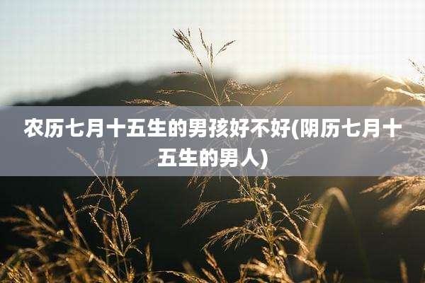 农历七月十五生的男孩好不好(阴历七月十五生的男人)