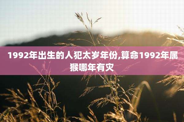 1992年出生的人犯太岁年份,算命1992年属猴哪年有灾
