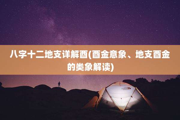八字十二地支详解酉(酉金意象、地支酉金的类象解读)