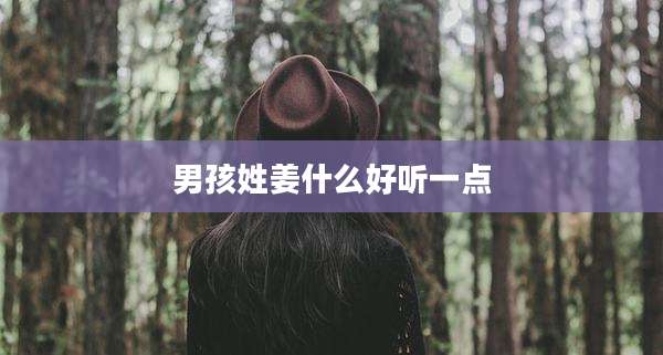 男孩姓姜什么好听一点