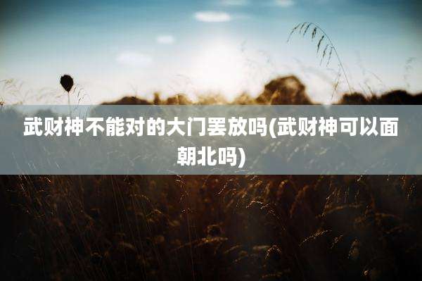 武财神不能对的大门罢放吗(武财神可以面朝北吗)