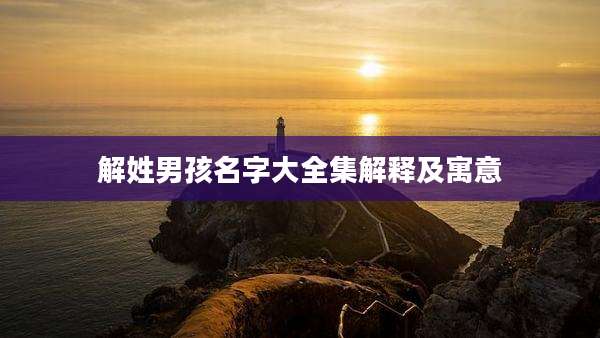 解姓男孩名字大全集解释及寓意