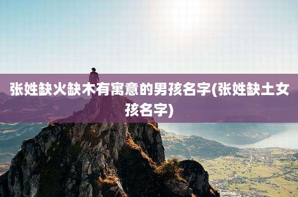 张姓缺火缺木有寓意的男孩名字(张姓缺土女孩名字)