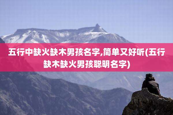 五行中缺火缺木男孩名字,简单又好听(五行缺木缺火男孩聪明名字)