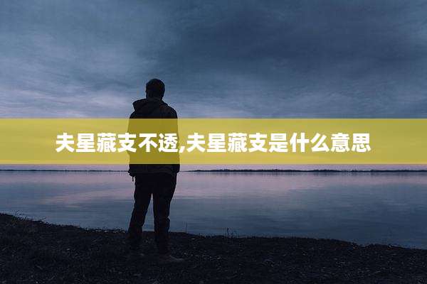 夫星藏支不透,夫星藏支是什么意思