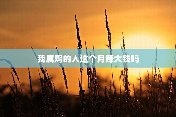 我属鸡的人这个月赚大钱吗