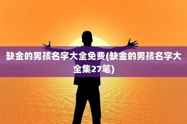缺金的男孩名字大全免费(缺金的男孩名字大全集27笔)