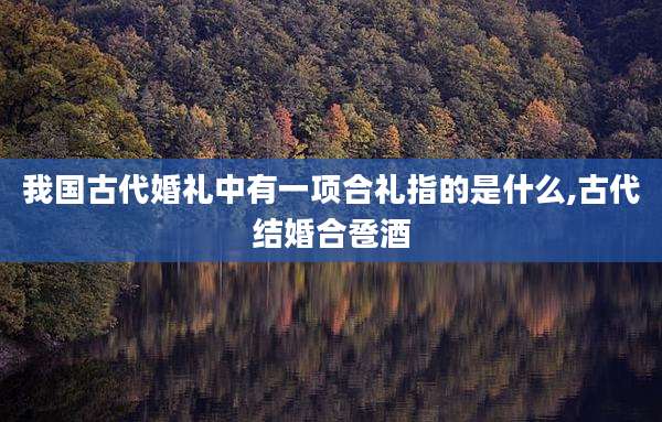 我国古代婚礼中有一项合礼指的是什么,古代结婚合卺酒