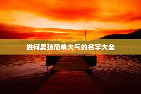 姓何男孩简单大气的名字大全