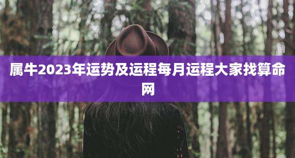 属牛2023年运势及运程每月运程大家找算命网