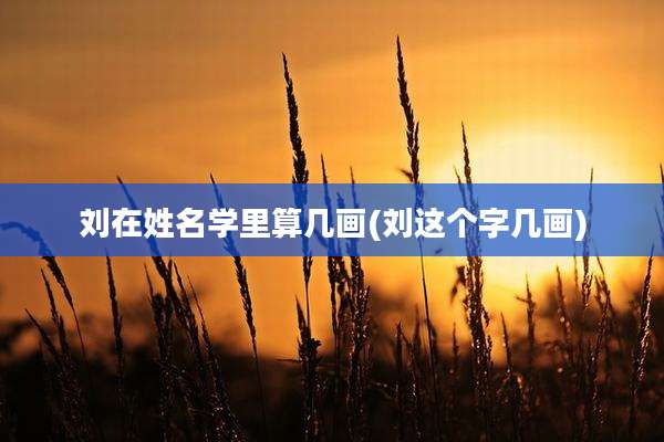 刘在姓名学里算几画(刘这个字几画)