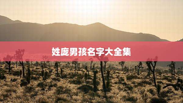 姓庞男孩名字大全集