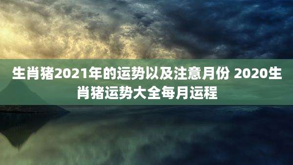 生肖猪2021年的运势以及注意月份 2020生肖猪运势大全每月运程