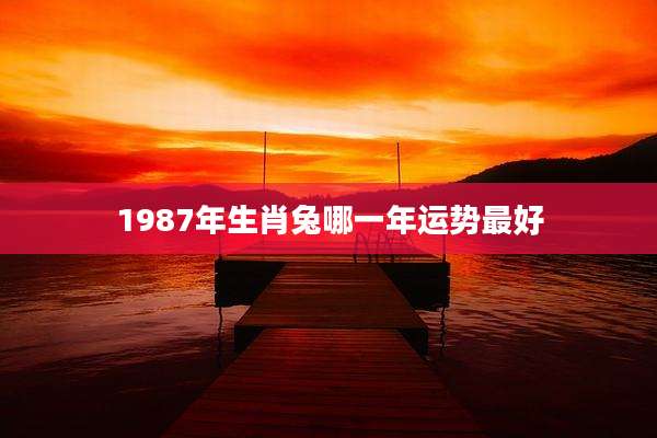 1987年生肖兔哪一年运势最好