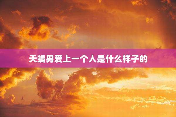 天蝎男爱上一个人是什么样子的