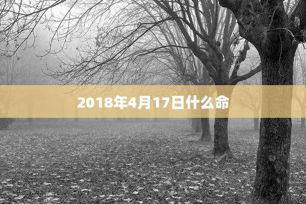 2018年4月17日什么命