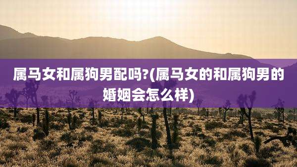 属马女和属狗男配吗?(属马女的和属狗男的婚姻会怎么样)