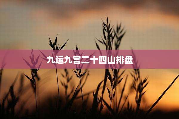九运九宫二十四山排盘