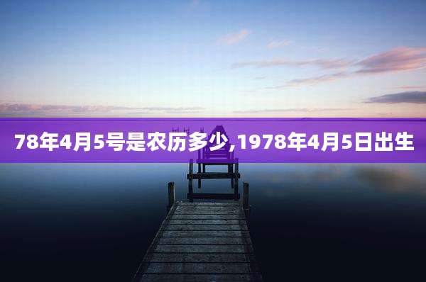 78年4月5号是农历多少,1978年4月5日出生