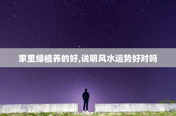 家里绿植养的好,说明风水运势好对吗