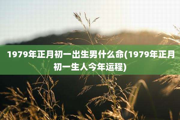 1979年正月初一出生男什么命(1979年正月初一生人今年运程)