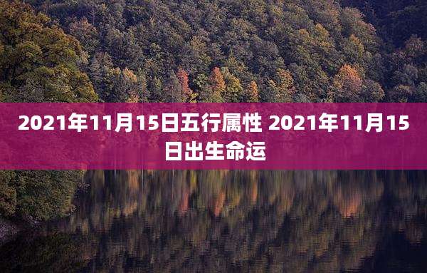 2021年11月15日五行属性 2021年11月15日出生命运