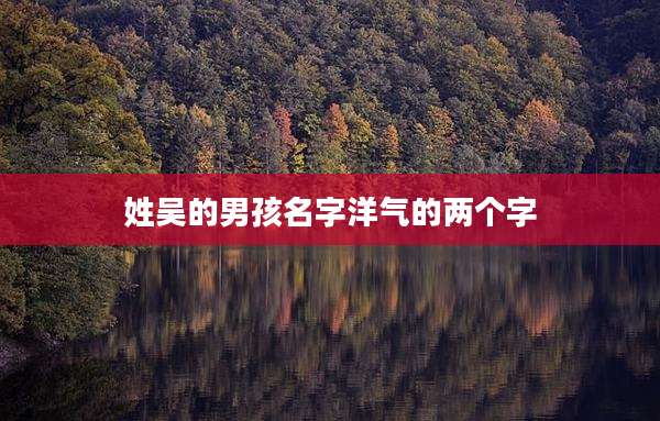 姓吴的男孩名字洋气的两个字