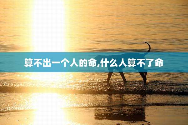 算不出一个人的命,什么人算不了命