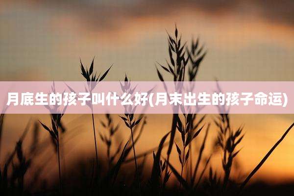 月底生的孩子叫什么好(月末出生的孩子命运)