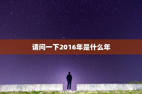请问一下2016年是什么年