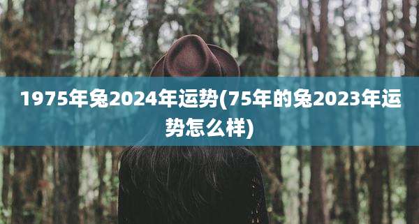 1975年兔2024年运势(75年的兔2023年运势怎么样)