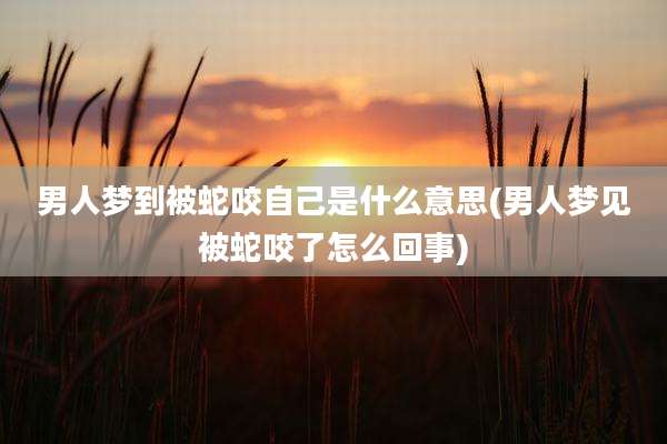 男人梦到被蛇咬自己是什么意思(男人梦见被蛇咬了怎么回事)