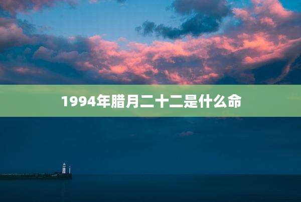 1994年腊月二十二是什么命