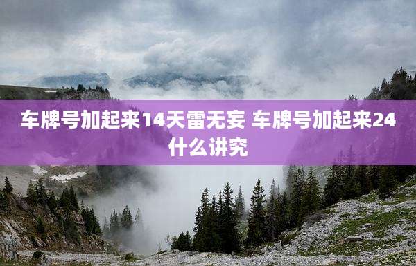 车牌号加起来14天雷无妄 车牌号加起来24什么讲究