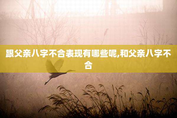 跟父亲八字不合表现有哪些呢,和父亲八字不合