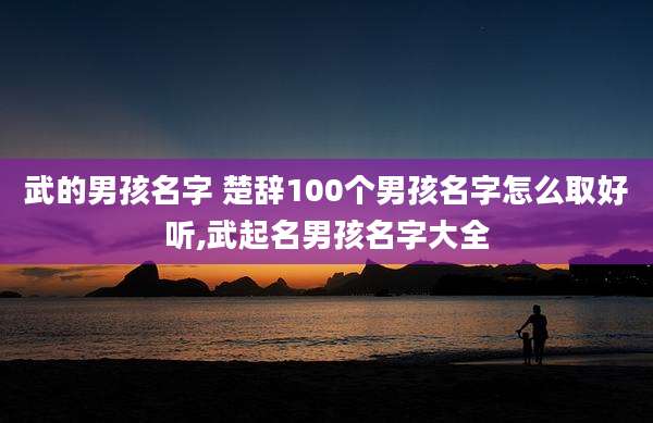 武的男孩名字 楚辞100个男孩名字怎么取好听,武起名男孩名字大全