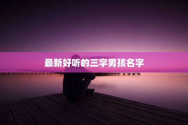 最新好听的三字男孩名字